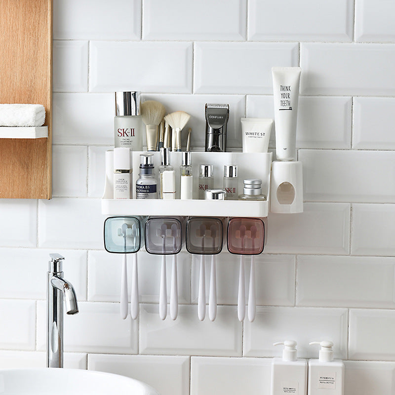 Suction Wall Toothbrush Holder and Bathroom Shelving Set