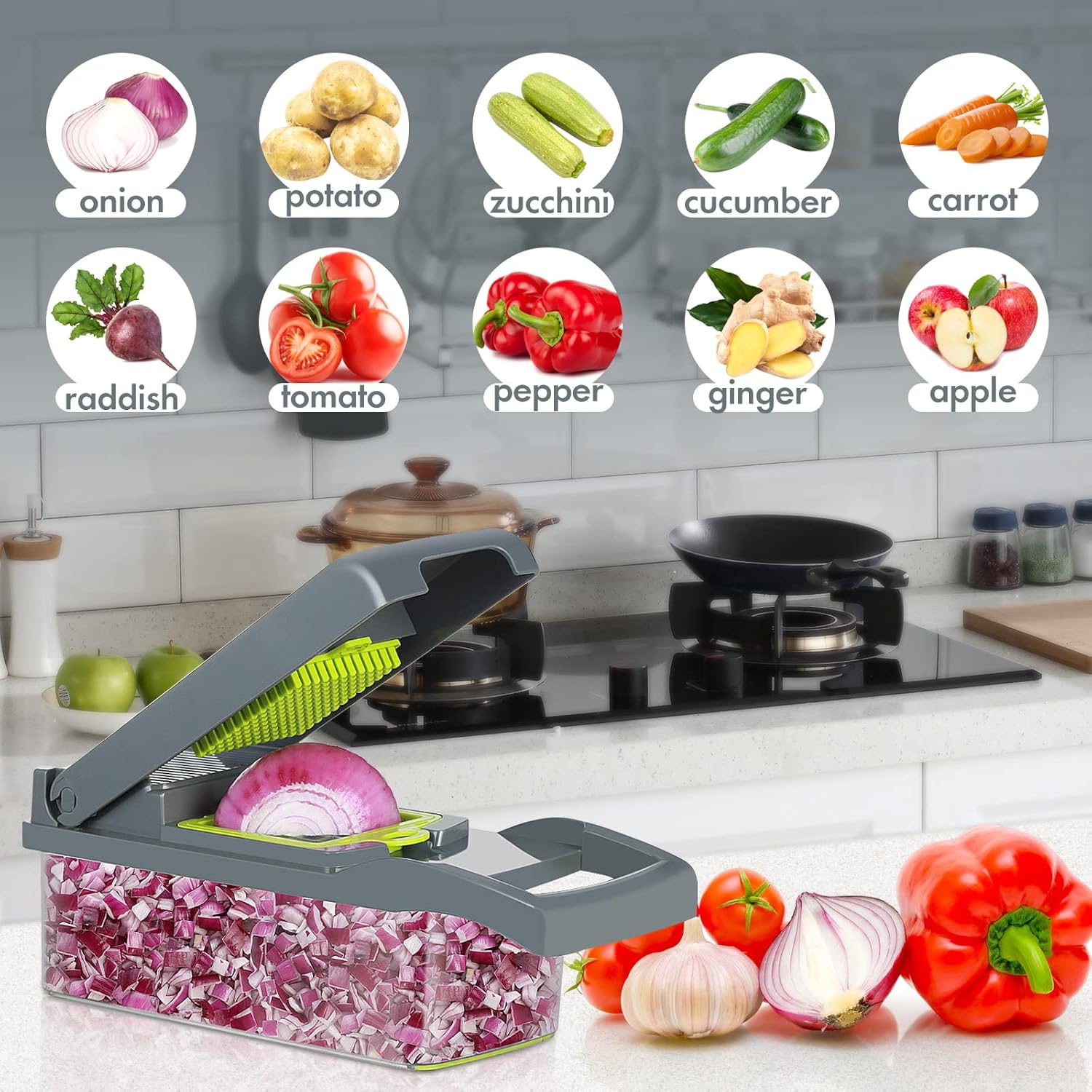 Multifunctional Vegetable Cutter_ Slicing And Dicing Fruits and Vegetables