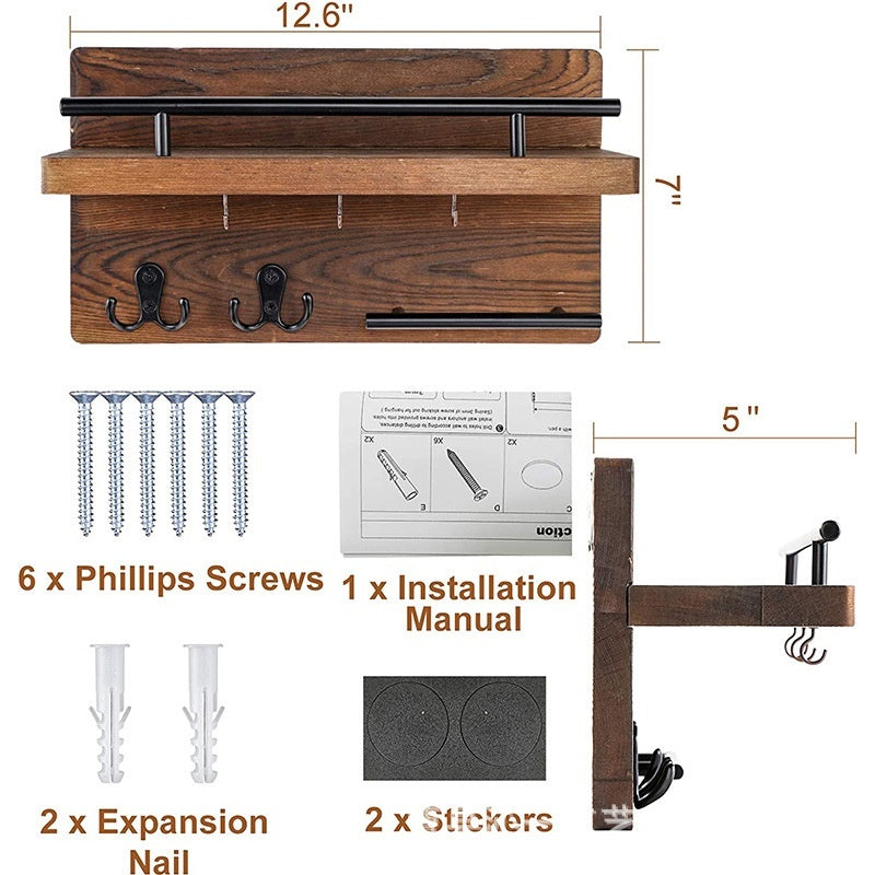 Wall-mounted Wooden Wall Shelf