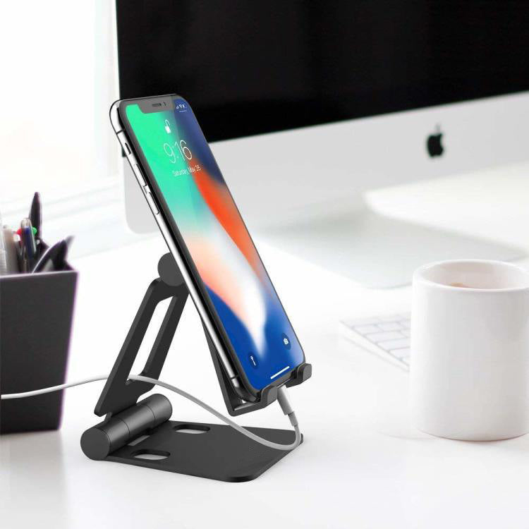 Desktop mobile phone folding base