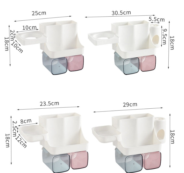 Suction Wall Toothbrush Holder and Bathroom Shelving Set