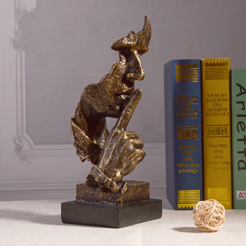 Resin Thinker Sculpture for Home and Study Décor