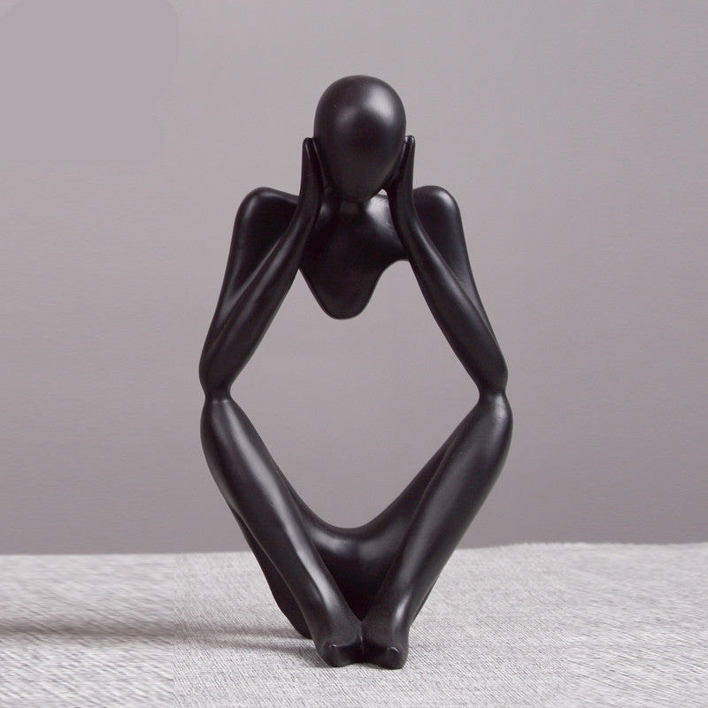 Resin Thinker Sculpture for Home and Study Décor