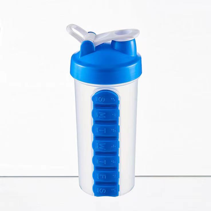 Outdoor Portable Water Bottle One Week Use Medicine Box Cup