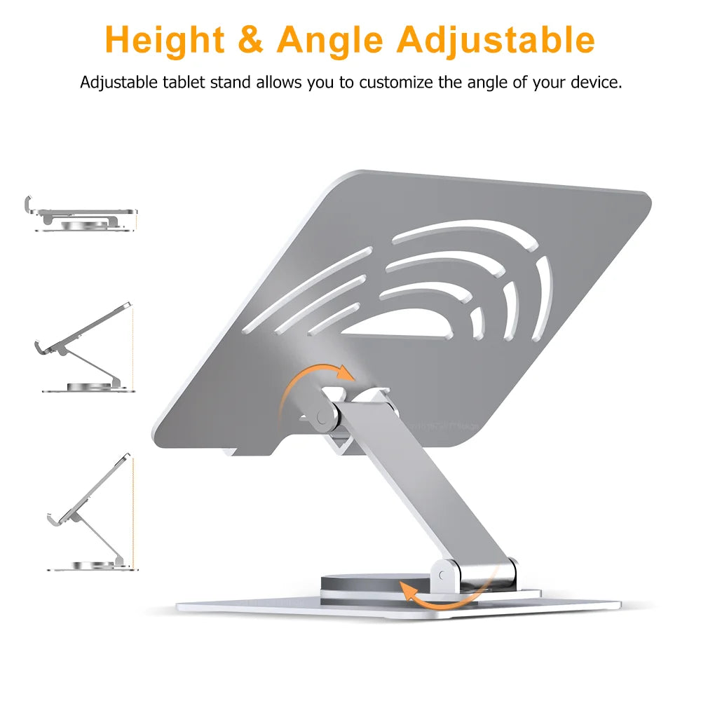 Tablet Holder for iPad Pro Stand Foldable Bracket 360° Rotation