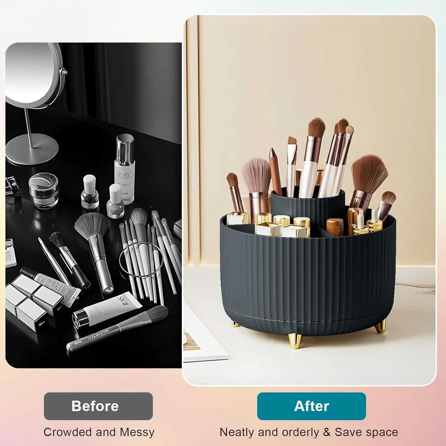 5 Slot 360° Rotating Makeup Brushes