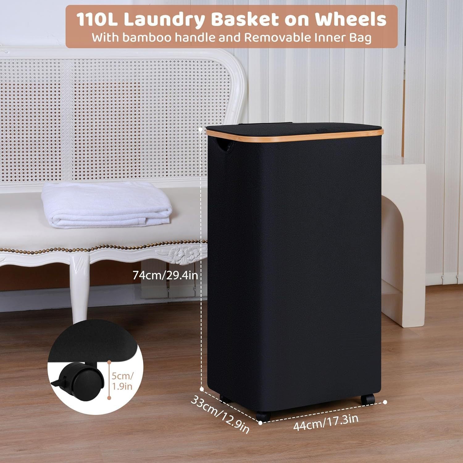 Laundry Basket Foldable With Wheels