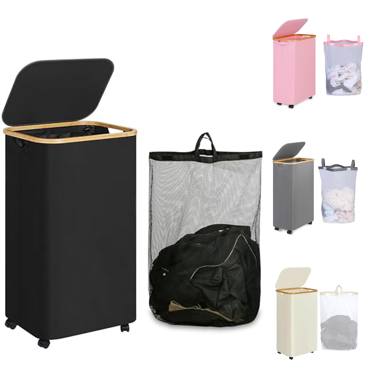 Laundry Basket Foldable With Wheels