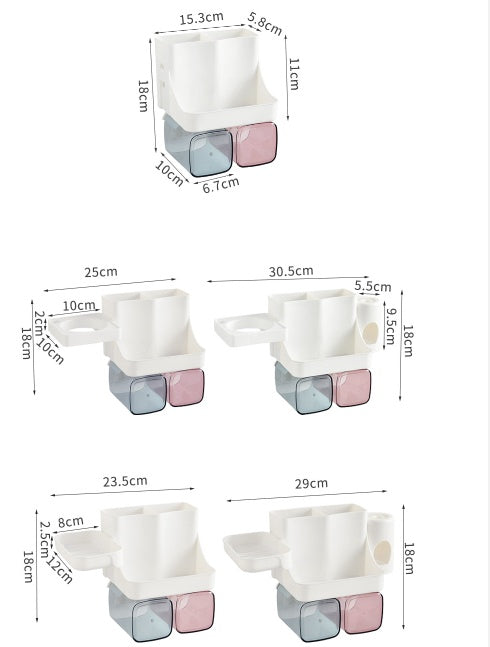 Suction Wall Toothbrush Holder and Bathroom Shelving Set