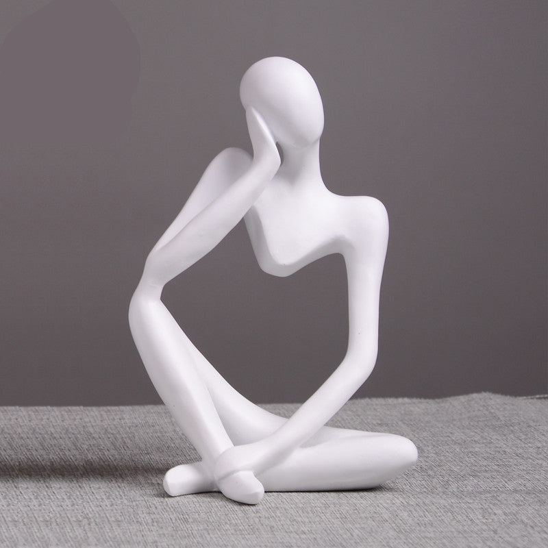 Resin Thinker Sculpture for Home and Study Décor