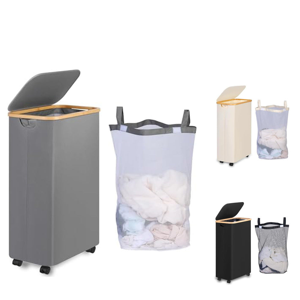 Laundry Basket Foldable With Wheels