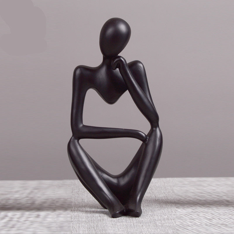 Resin Thinker Sculpture for Home and Study Décor